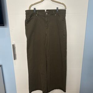 Levi's Olive 318 Shaping Wide Leg Jeans